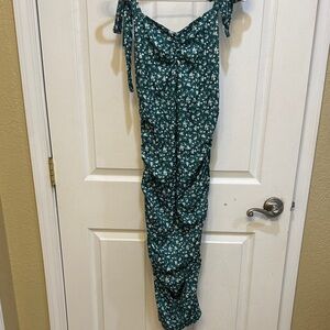 SHEIN Green Floral Midi Dress